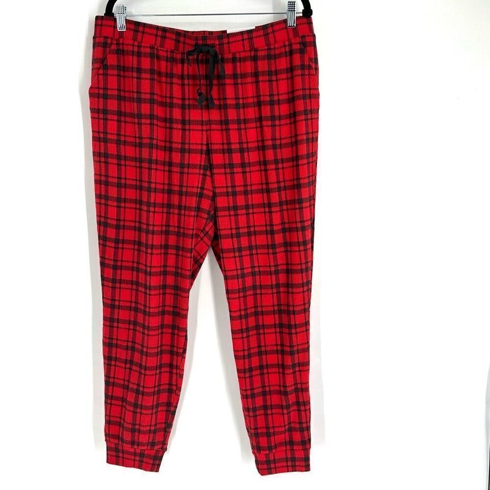 NWT Sonoma Women’s Buffalo Plaid Hi Rise Banded Bottom Everyday Pajama Pants XL - Picture 1 of 13